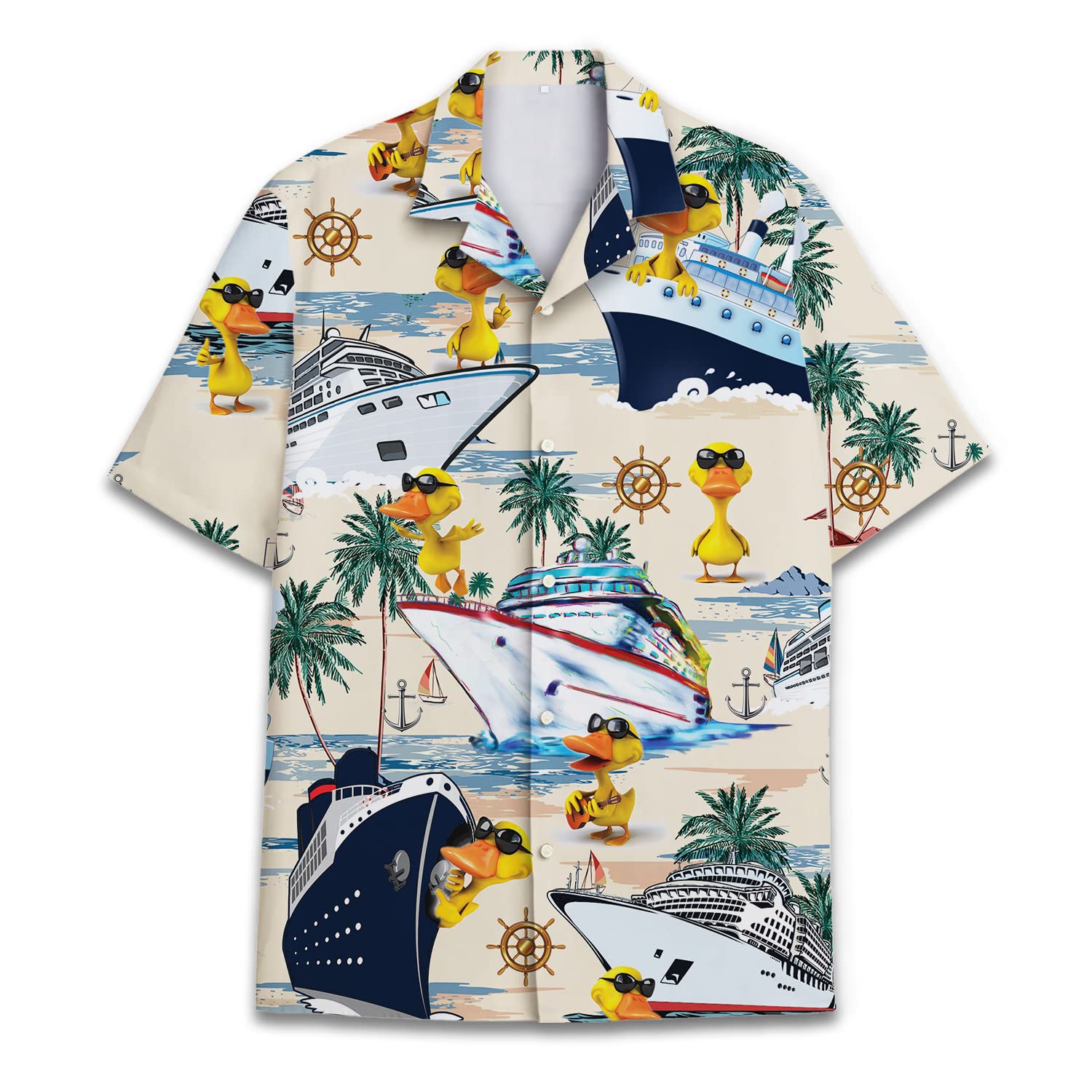 Damipow Hawaiian Shirts for Men Short Sleeve Aloha Beach Shirt Floral Summer Casual Button Down Shirts Seven