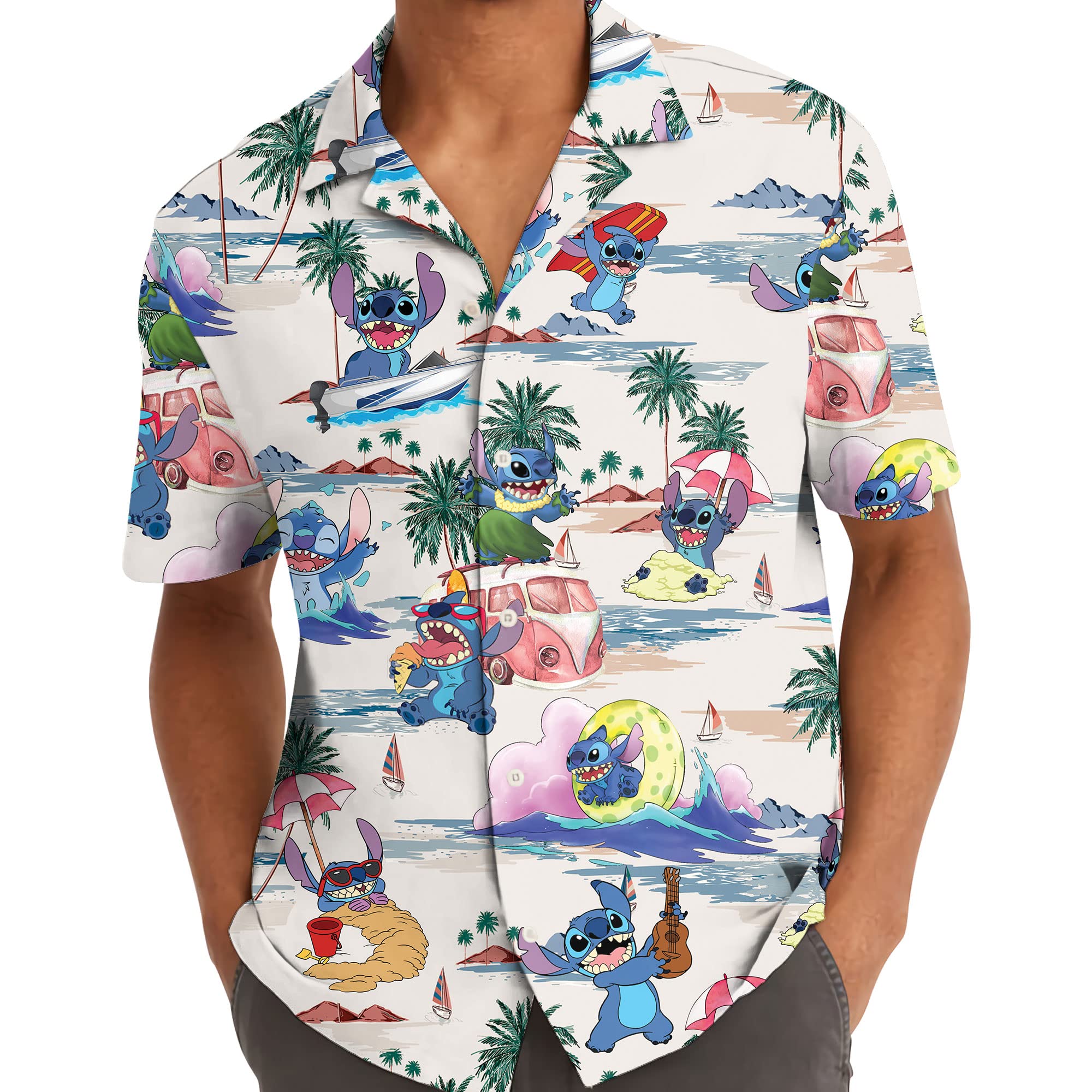 Alternative view of Funny Skull Cinco De Mayo Hawaiian Shirt for Men, Vintage Fiesta Mexico Short Sleeve Button Down Shirt for Men Women