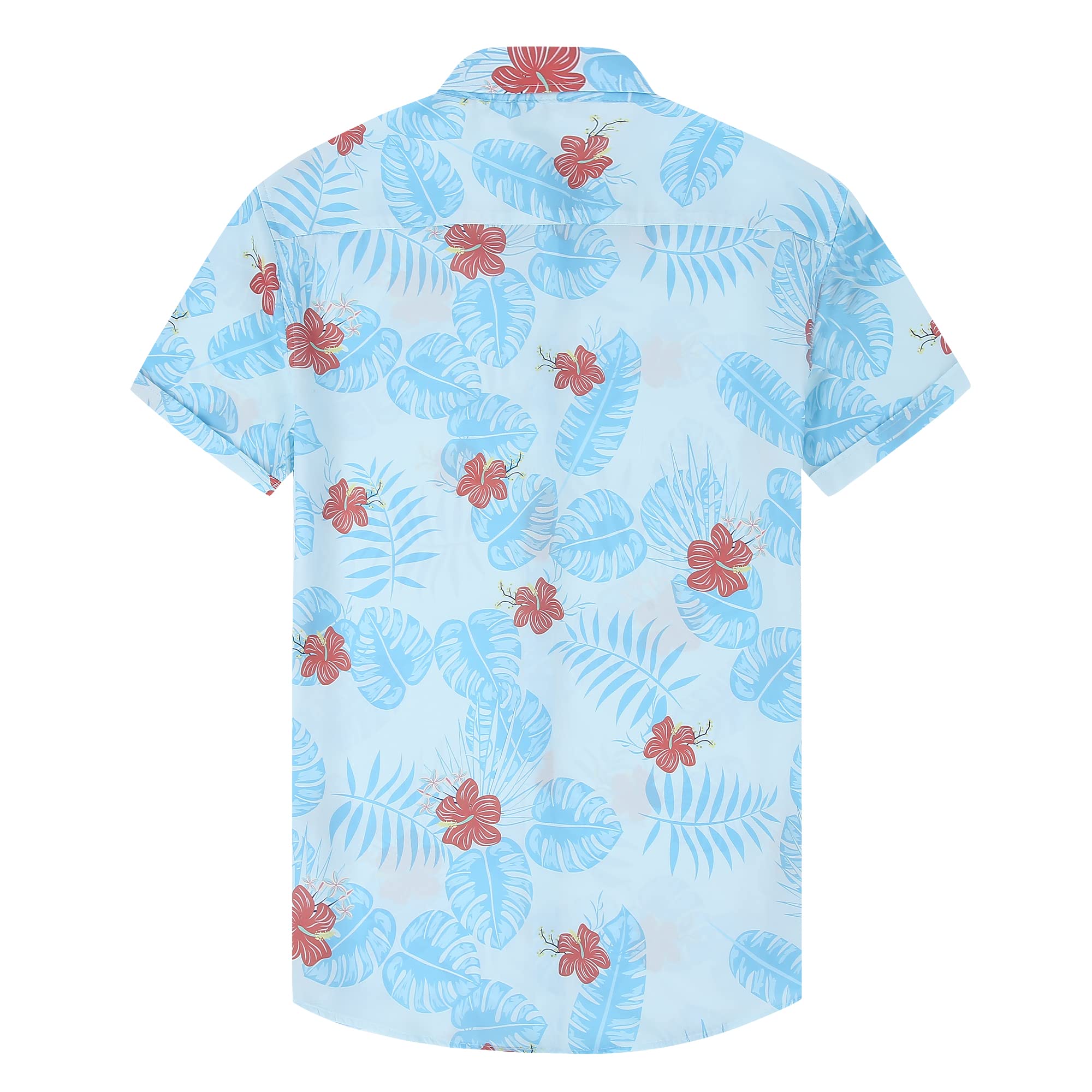 Alternative view of Damipow Hawaiian Shirts for Men Short Sleeve Aloha Beach Shirt Floral Summer Casual Button Down Shirts Three