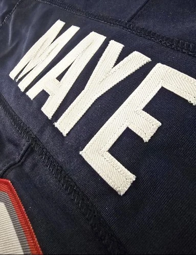 Drake Maye #10 Patriots Navy Blue On Field Nike Stitched Jersey Varsity Baseball Jacket - Image 5